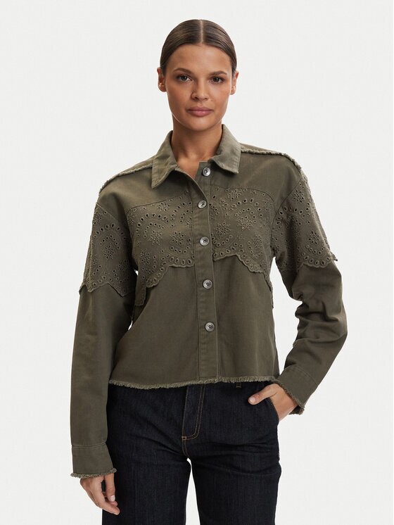 Only Jachetă cămașă Elena 15232378 Verde Regular Fit