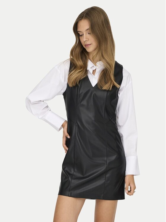 Only Rochie din imitație de piele Nelly 15360558 Slim Fit
