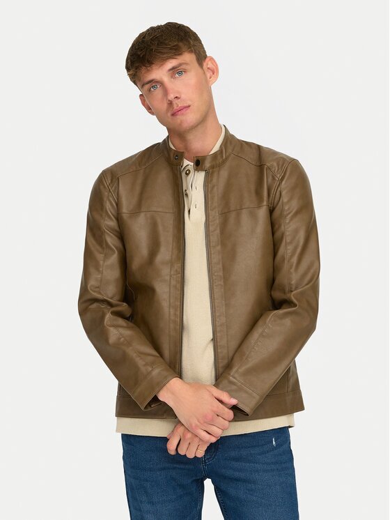 Only & sons Geacă din imitație de piele Mike 22012339 Regular Fit