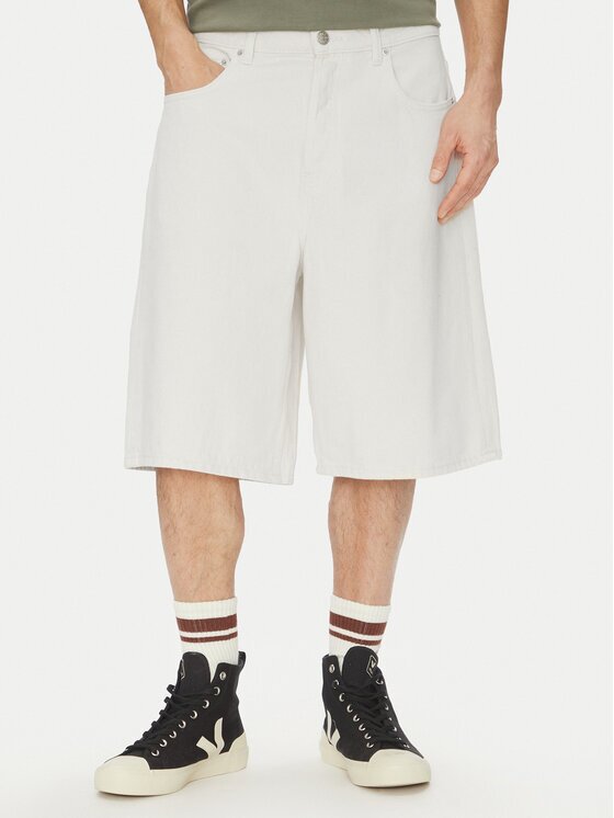 Only & sons Pantaloni scurți de blugi Carl 22034145 Écru Balloon Fit