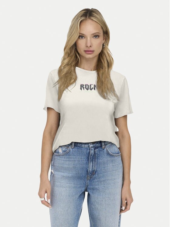 Only Tricou Lucy 15307412 Écru Regular Fit