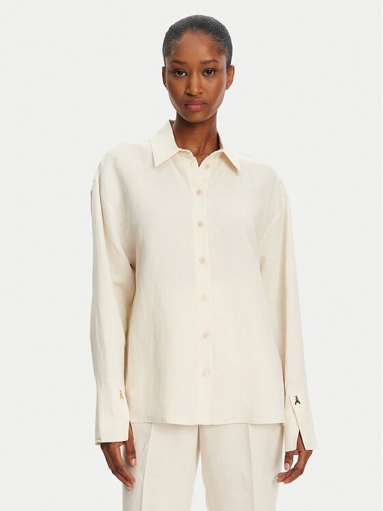 Patrizia Pepe Cămașă 2C1602 A052 B823 Écru Regular Fit