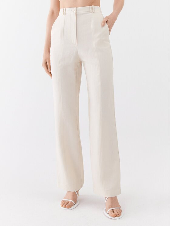 Patrizia Pepe Pantaloni din material 2P1491/A052-W347 Écru Straight Fit