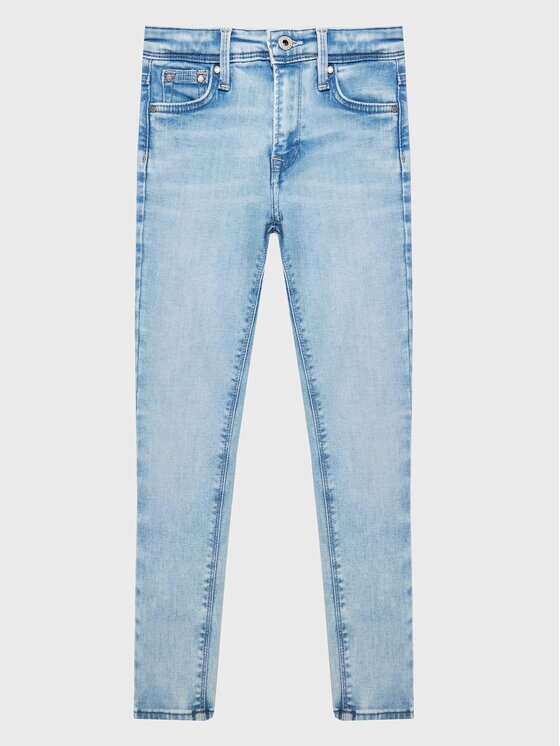 Pepe Jeans Blugi Pixlette High PG201542PE2 Albastru celest Skinny Fit