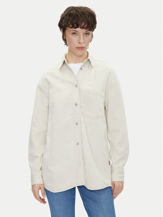 Pepe Jeans cămașă de blugi PL304963 Écru Oversize