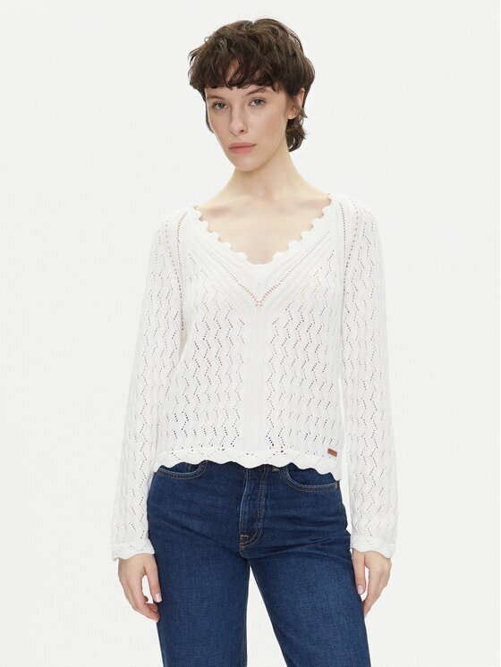Pepe Jeans Pulover Olya PL702288 Écru Regular Fit