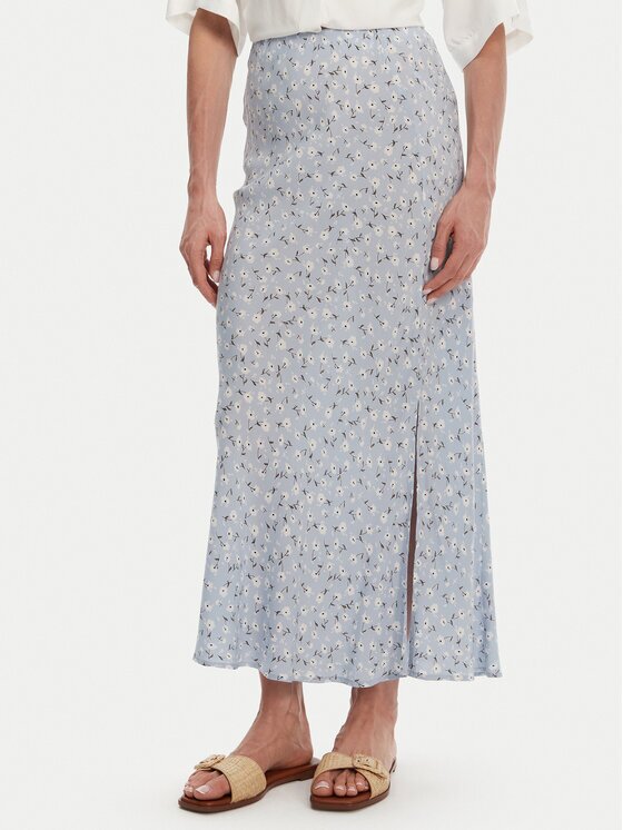 Pieces Fustă midi Nya 17147811 Albastru celest Regular Fit