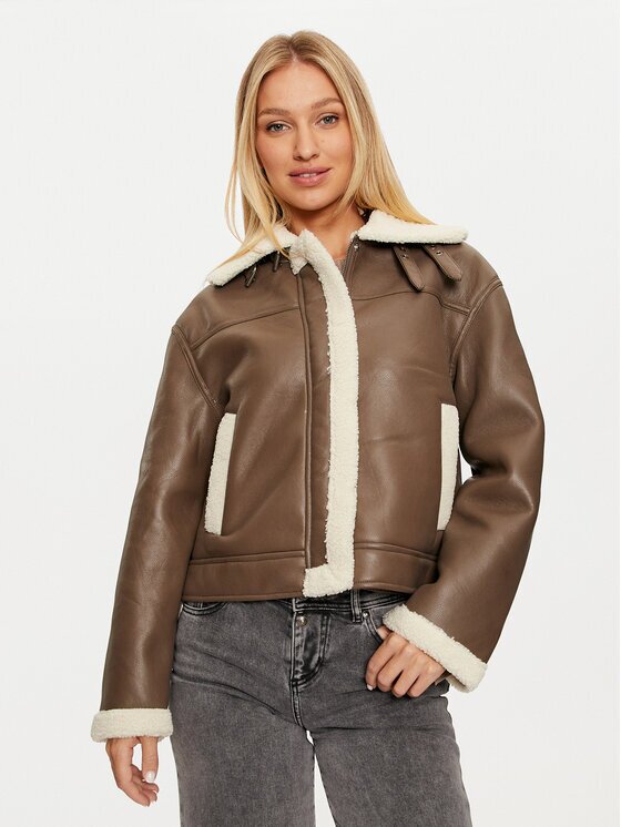 Pieces Geacă din imitație de piele Janelle 17141595 Regular Fit