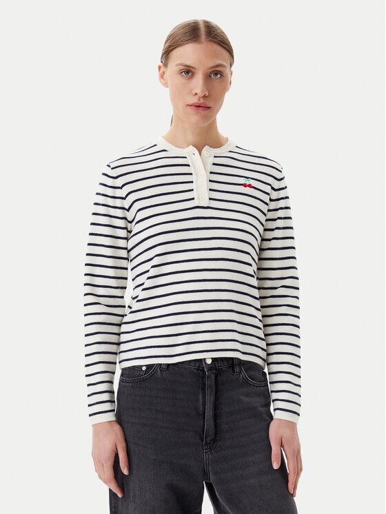Pieces Pulover Senna 17156406 Écru Regular Fit