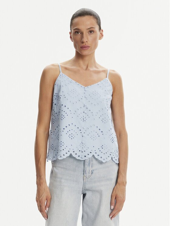 Pieces Top Vilde 17156563 Albastru celest Regular Fit