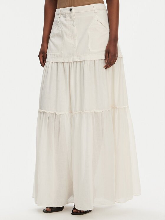 Pinko Fustă maxi Kenny 105252 A2MI Écru Regular Fit