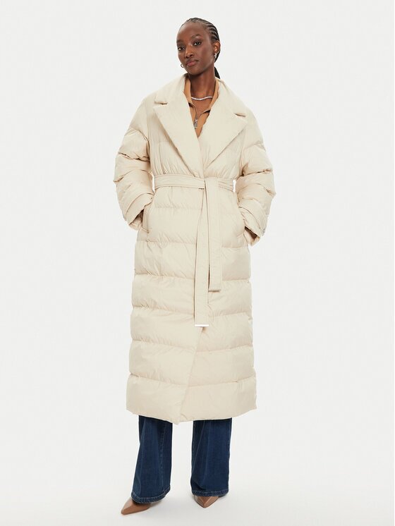 Pinko Geacă de iarnă Taccuino 103829 A0L5 Écru Regular Fit