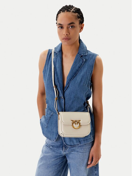Pinko Geantă Love Box Bag Fl Mini 104297 A26L Écru