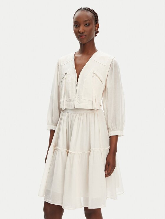 Pinko Rochie de zi Frank 105251 A2MI Écru Regular Fit