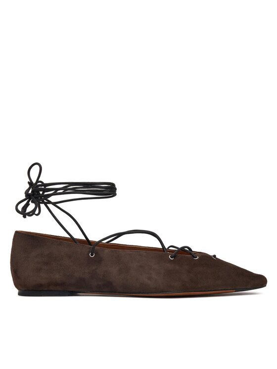 Polo Ralph Lauren Balerini Suede Lace-Up Pointed Ballet Flat 818P15775001 Maro