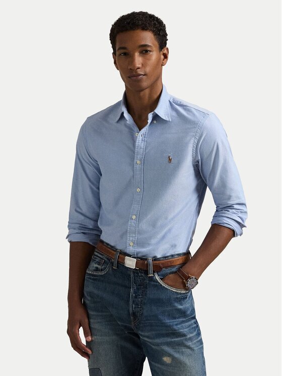 Polo Ralph Lauren Cămașă Core Replen 710549084 Albastru celest Slim Fit