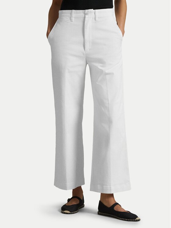 Polo Ralph Lauren Pantaloni din material 211873988002 Écru Wide Leg