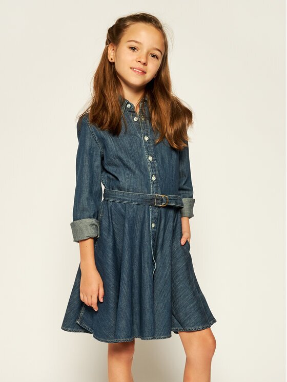 Polo Ralph Lauren Rochie de zi Denim Shirtd 313698860001 Bleumarin Regular Fit