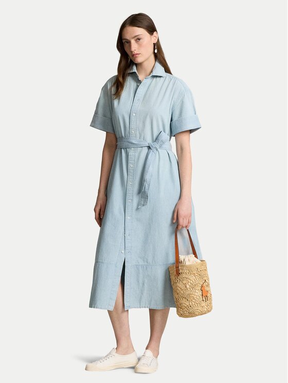 Polo Ralph Lauren Rochie tip cămașă 211935155001 Albastru celest Regular Fit