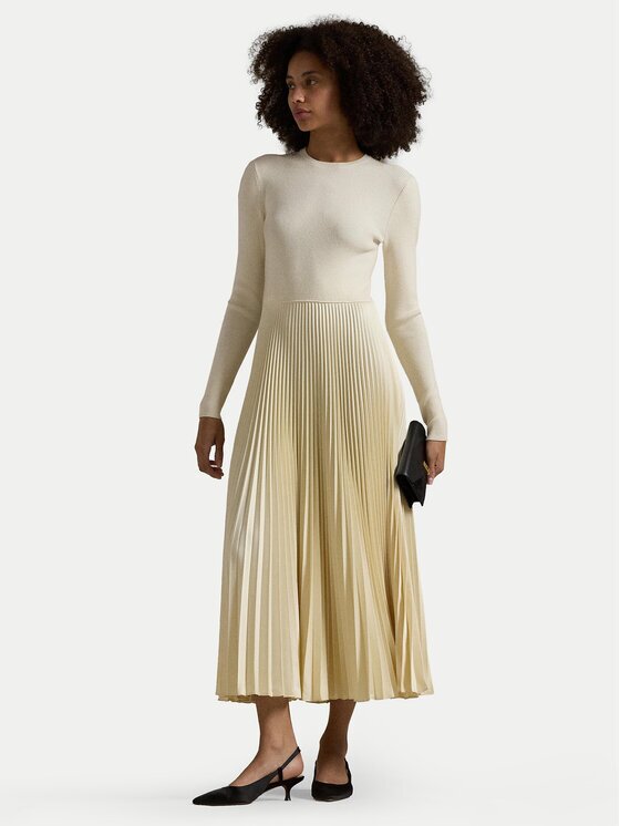 Polo Ralph Lauren Rochie tricotată 211948693001 Écru Regular Fit