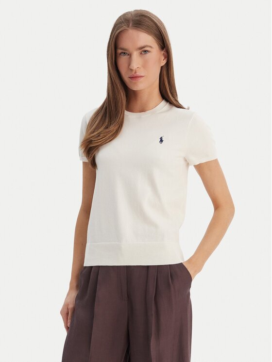 Polo Ralph Lauren Tricou 211971872003 Écru Slim Fit