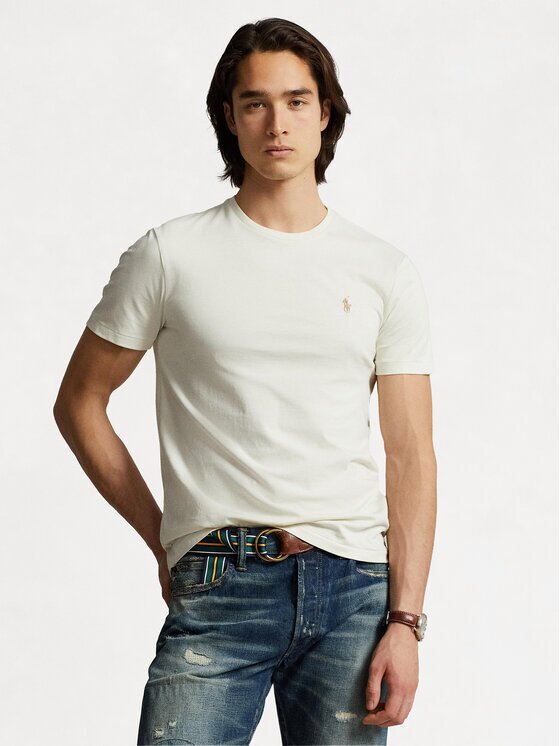 Polo Ralph Lauren Tricou 710671438350 Écru Custom Slim Fit