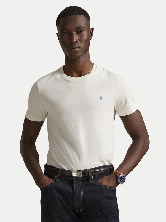 Polo Ralph Lauren Tricou 710671438524 Écru Slim Fit
