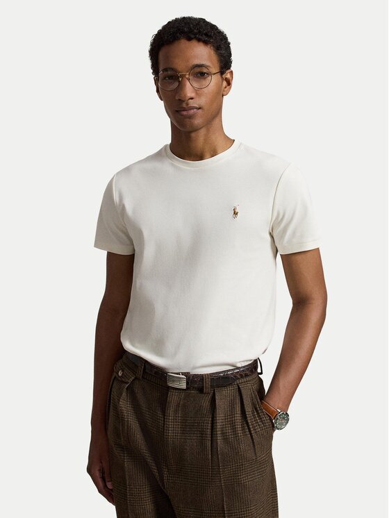 Polo Ralph Lauren Tricou 710740727094 Écru Custom Slim Fit