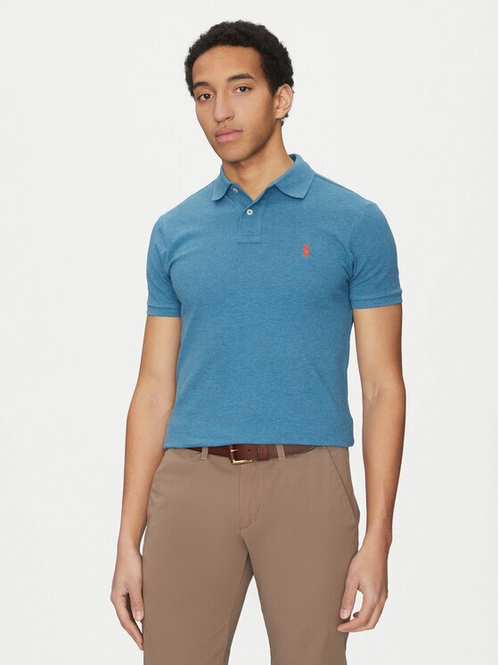 Polo Ralph Lauren Tricou polo 710536856412 Albastru celest Slim Fit