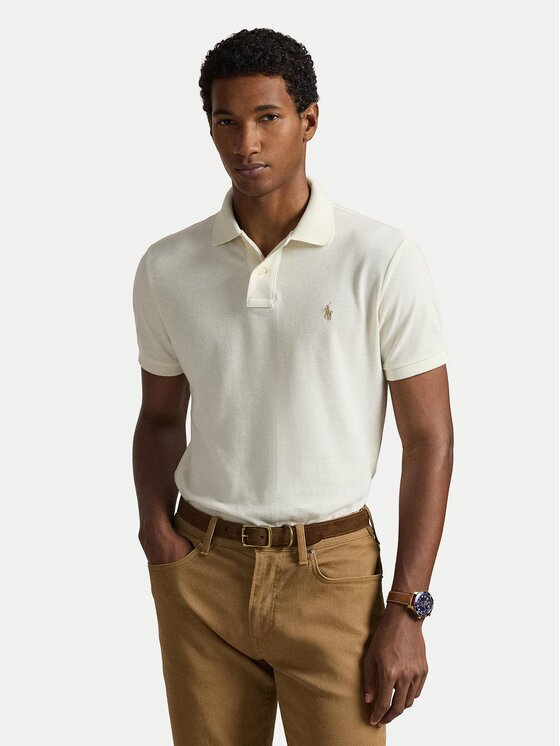 Polo Ralph Lauren Tricou polo 710680784372 Écru Custom Slim Fit