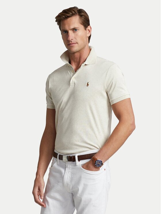 Polo Ralph Lauren Tricou polo 710713130002 Écru Custom Slim Fit