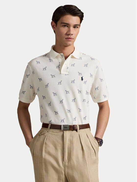 Polo Ralph Lauren Tricou polo 710974597001 Écru Custom Slim Fit