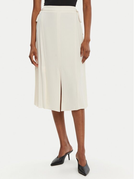 Rinascimento Fustă midi CFC0122491003 Écru Regular Fit