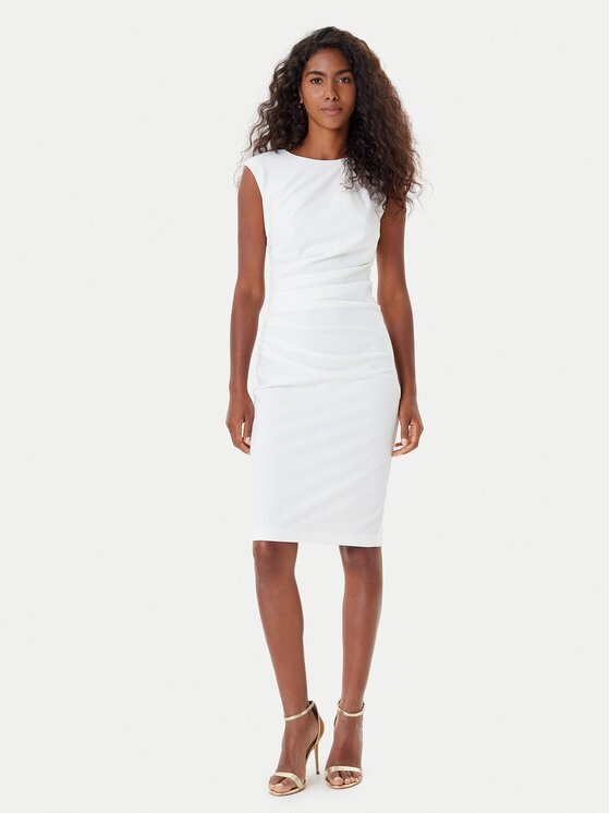 Rinascimento Rochie cocktail CFC0125332003 Écru Slim Fit