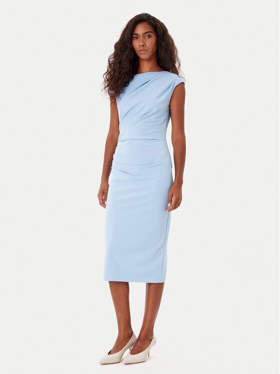 Rinascimento Rochie cocktail CFC0125334003 Albastru celest Slim Fit