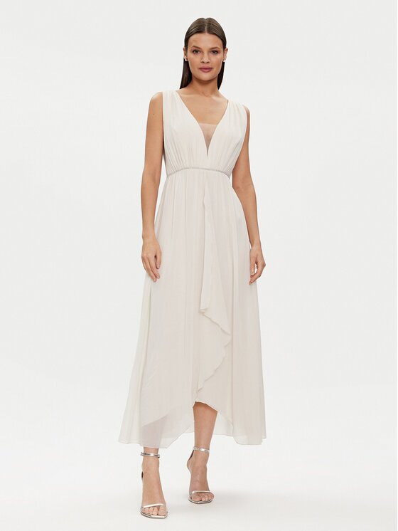 Rinascimento Rochie de seară CFC0117773003 Écru Regular Fit