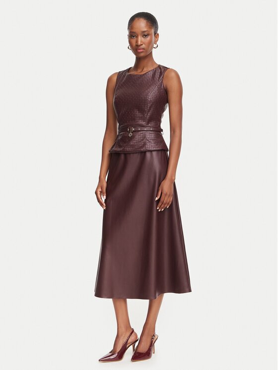 Rinascimento Rochie din imitație de piele CFC0130414003 Regular Fit