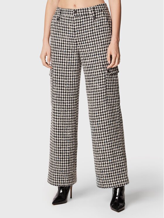 ROTATE Pantaloni din material Sparkly Houndstooth RT1901 Relaxed Fit