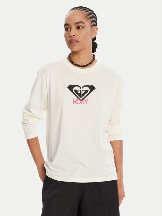 Roxy Bluză Hangloose Art Ls ERJZT06035 Écru Regular Fit