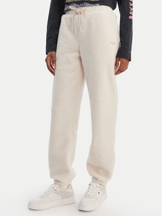 Roxy Pantaloni trening Waves Of Warmths ERJNP03674 Écru Regular Fit