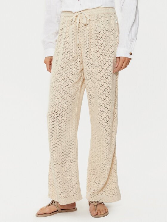 Roxy Pantaloni tricotați Mood Moving ERJX603395 Écru Regular Fit