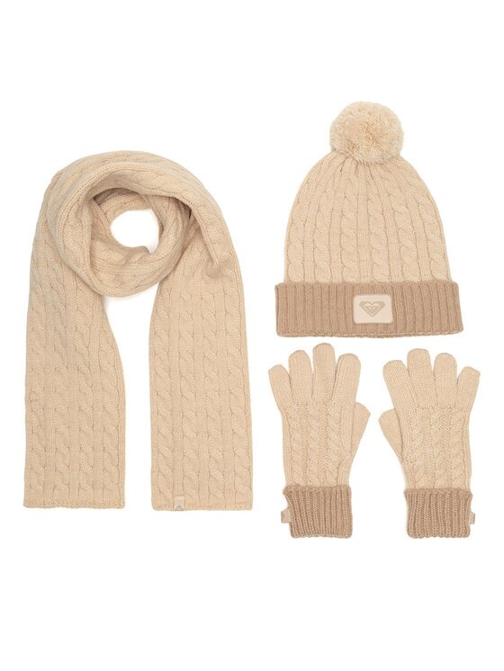 Roxy Set căciulă fular și mănuși RX-KF-001-AW24 Bej