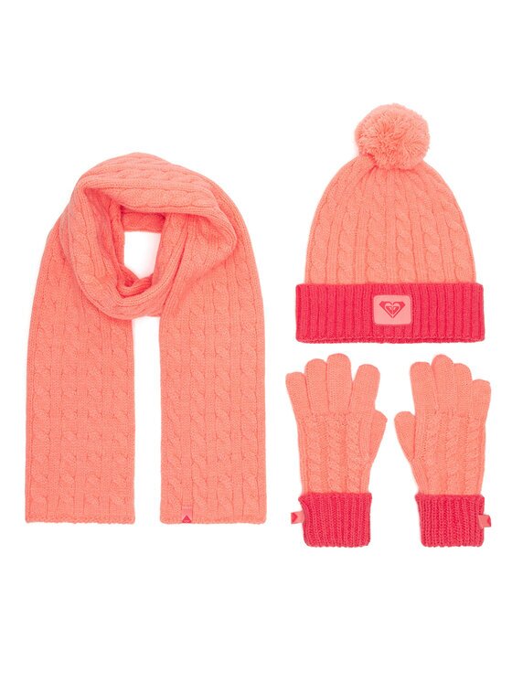 Roxy Set căciulă fular și mănuși RX-KF-001-AW24 Portocaliu