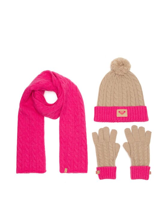 Roxy Set căciulă fular și mănuși RX-KF-001-AW24 Roz