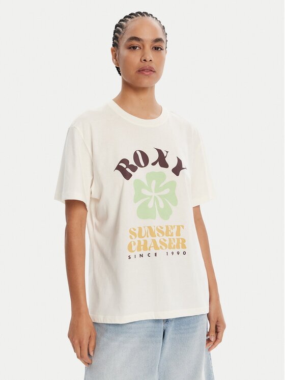Roxy Tricou Hangloose Poster ERJZT06018 Écru Regular Fit