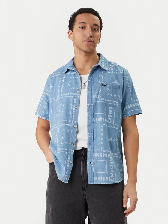 RVCA Cămașă Frame Chambray AVYWT00507 Albastru celest Regular Fit