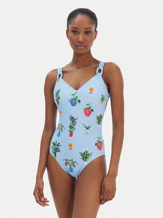 Seafolly Costum de baie Playa Bonita 11098DD287 Albastru celest