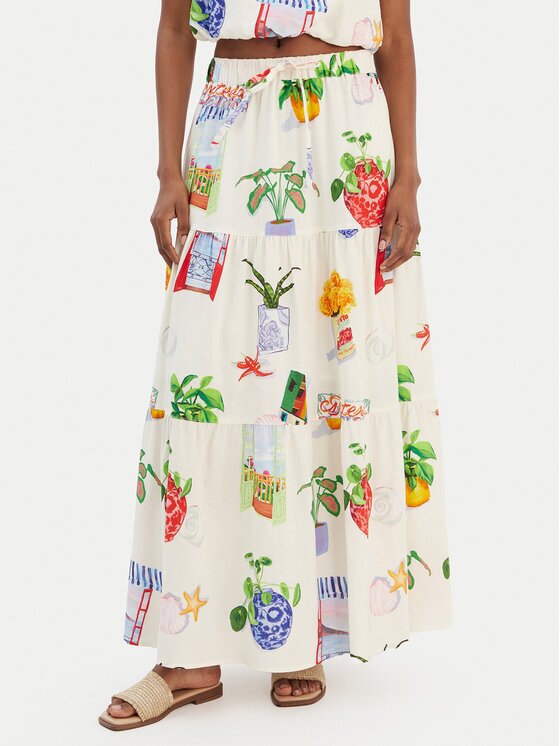 Seafolly Fustă maxi La Boca 55650-SK Écru Regular Fit