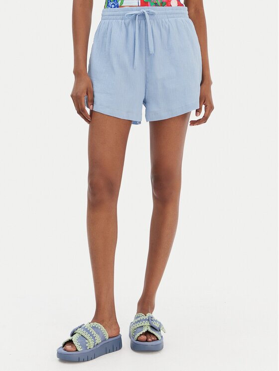 Seafolly Pantalon scurți din material Crinkle 55429-SH Albastru celest Regular Fit