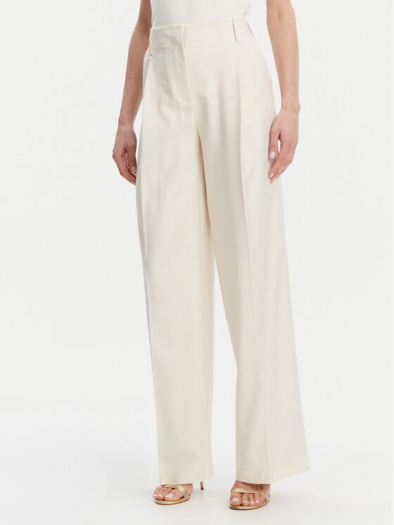 Simona corsellini Pantaloni din material P25CPPA01901 Écru Relaxed Fit